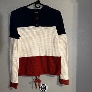 No Boundaries Women's Lightweight Multi Colored Sweater Size Medium